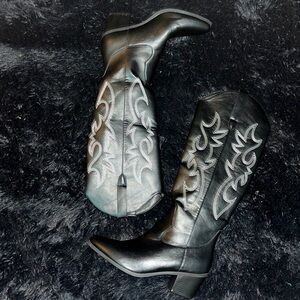 Tall Black Cowboy Boots